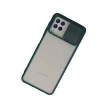 Samsung Uyumlu,  Galaxy A22 Kılıf Palm Buzlu Kamera Sürgülü Silikon - Yeşil
