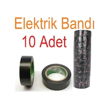 10 Adet - Elektrik Bandı Siyah - İzole Pvc Elektrik Bandı Bant N11.6