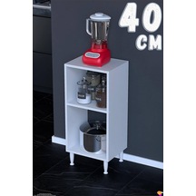 Vira Çok Amaçlı Mutfak Standı 40x87x32 Cm Kahve Köşesi Düzenleyici Raf Açık Kiler Beyaz