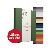 Home Premium Lastikli Çarşaf Yüksek Yataklara Özel 40cm Yükseklik Penye %100 Pamuk 150gr/m2 Oeko Tex Haki