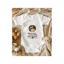 Lupi Anne Baba Yazılı Bebek Zıbın ekru