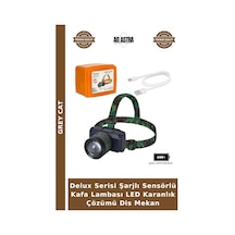 Delux Serisi Şarjlı Sensörlü Kafa Lambası Led Karanlık Çözümü Dis Mekan Çok Renkli