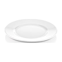 12 Adet Melamin Çizgi Tatlı Servis Tabağı Makinede Yıkanabilir Dayanıklı Sunum Tabağı 25 Cm Beyaz