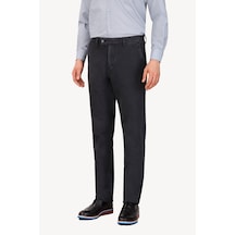 Erkek Gri Regular Fit Kanvas Spor Çizgili Pantolon