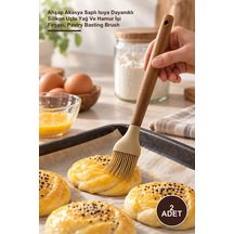 2 Adet Silikon Yumurta Fırçası Ahşap Akasya Saplı Isıya Dayanıklı Silikon Uçlu Yağ Ve Hamur İşi Fırçası, Pastry Basting Brush
