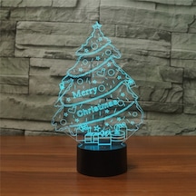 Sones Noel Ağacı Şekli 3d Renkli Led Görüş Işığı Masa Lambası, Usb Dokunmatik Versiyon Çok Renkli