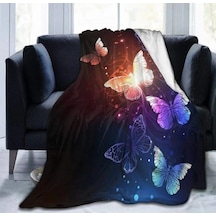Kelebek 3d Tek Kişilik Polar 150 Cm 220 Cm. Tv Battaniyesi