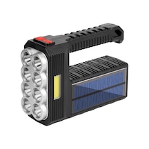 W5117-1 Güneş Enerjili 8-lamba El Feneri Siyah