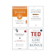 Ted Gıbı Konus + Etkılı Insanların 7 Alıskanlıgı + Hızlı Ve Yavas Dusunme + Outlıers 4 Set