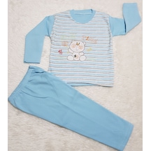 Candysbebe Mavi Bebek Pijama Takım Mavi