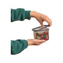 12'li 650ml. Sızdırmaz Vakumlu Kapaklı Kare Erzak Saklama Kabı. 650ml Kare Erzak Saklama Kabı Antrasit
