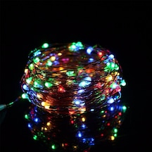 Pilli Renkli Peri Led Işık Saçak 10 Metre Dekoratif Aydınlatma (354600947)