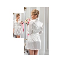 Nbb Bride Baskılı Ipek Saten Sabahlık 3232 Nbb Bride Baskılı Ipek Saten Sabahlık 3232