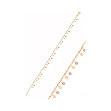 Sogutlusilver Gümüş Rose Zirkon Taşlı Damla Pullu Halhal Gümüş