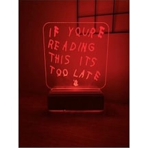 Too Late Gece Lambası 3D 16 Renk