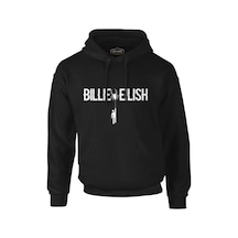 Billie Eilish With Blohsh Siyah Erkek Fermuarsız Kapşonlu