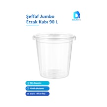 Şeffaf Büyük Erzak Kabı 90 L Plastik Saklama Kabı