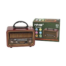 Ns-8069 Retro, Nostaljik, Ahşap Tasarım Bluetooth Hoparlörlü, Şarjlı, Taşınabilir Fm/am Destekli Radyo-448