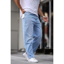 Madmext Mavi Erkek Yıkamalı Baggy Jean 7216-mavi Mavi