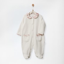 Andywawa Romper Velvet Floral Dreams Kız Bebek Tulum Ac27003 Ekru