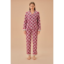 Suwen Koalina Maskülen Pijama Takımı Sh25217660b959 Gri Ekoseli Gri