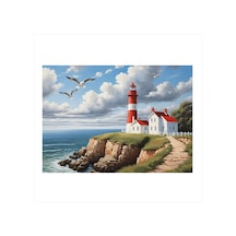 Deniz Feneri Manzarası Art Mdf Tablo
