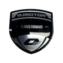 Qj Motor 3d Gümüş Arma Sticker Redlinegrafik