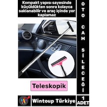 Kompakt Araç İç Dış Temizlik Yan Ayna Dikiz Aynası Silecek 90 Cm Uzayabilen Teleskopik Cam Sileceği