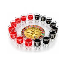 4 Adet Shot Bardaklı Rulet Oyunu 16'lı Şeffaf Tasarım, Parti Ve Ev Eğlenceleri İçin, Shot Glass Roulette Sarı