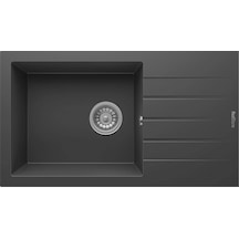 Real Stone P010 Assos 76 XL  Granit Mutfak Eviyesi Antrasit 76 x 43.5 CM