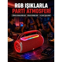 Mey İthalat 20w Güçlü Ses Çift Sürücülü Rgb Led Işıklı Bluetooth 5.3 Hoparlör