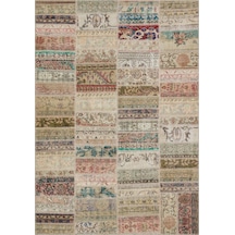 Doğal Ve Sıcak Atmosfer Yaratan Patchwork Halı 230x160 Cm 6338