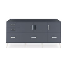 Hyperion Konsol 2 Raflı 5 Çekmeceli 3 Kapaklı 176x44x83 Antrasit-antrasit Antrasit