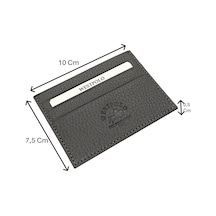 Westpolo Hakiki Deri Slim İnce Unisex Kartlık - Gri Gri