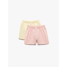 Koton Pamuklu Beli Lastikli Basic Bermuda Çok Renkli 2'li Şort Seti Multıcolor 5skg10288ak Mavi