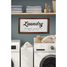 Banyo Beyaz Zemin Laundry-self Service Ahşap Çerçeve Ahşap Kahverengi Çerçeveli