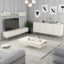 Variant Lyon 3 Lü Salon Takımı - Krem / Altın