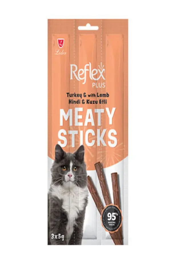 Reflex Plus Stick Hindi Ve Kuzu Etli Tahılsız Kedi Ödül Çubukları 5 Gr X 3 Stick