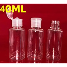 Fliptop Kapaklı Likit Şişe Boş Plastik Şişe 25 Adet 40 ML Şeffaf