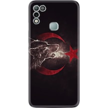 Infinix Hot 11 Play Kılıf Resimli Silikon Kurt Ve Ay Yıldız 1403