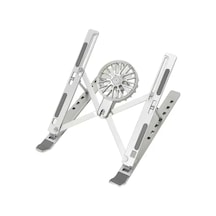 Shopytech Fanlı Katlanır Laptop Notebook Standı 7 Kademeli Yükseklik Alüminyum Alaşım 16 İnc Uyumlu