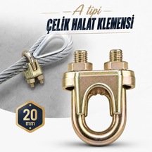 Çelik Halat Klemensi 20 Mm Somunlu A Tipi İskota İpi Sıkma Sabitleme Bağlama Halat Kelepçesi Aparatı