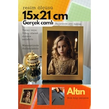 Fırçalı Altın-20mm Çerçeve Camlı 15x21 Cm Fotoğraf Resim Çerçevesi Ayaklı Veya Duvara Asma Yatay-dikey 08462057