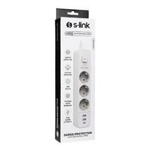 S-link Spg03tc 5v2.4a 1.5m 3x1.00mm 100 Yüzde Bakır 750 Joule 3 Lü Anahtarlı Akım Korumalı Beyaz Pr
