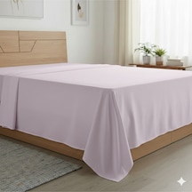 Tek Kişilik Düz Çarşaf Pamuklu Kumaş Lastiksiz Çarşaf 160x240 Lila