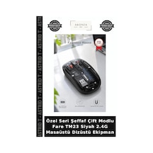 Özel Seri Şeffaf Çift Modlu Fare Tm23 Siyah 2.4g Masaüstü Dizüstü Ekipman