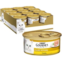Gourmet Gold Kıyılmış Tavuk Etli Konserve Kedi Maması 24 x 85 G