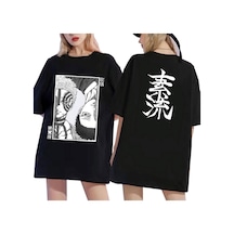 Noıssey Kırmızı Etiket Gala Anime Akaza Üst Ay Üç Şeytan Avcısı T-shirt 10323 Siyah