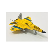Metal Savaş Uçağı Mavi Işıklı Sesli F16 Model Sarı