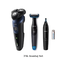 Philips S5445 Islak Kuru Tıraş Makinesi + Banyo Tıraş Bıçağı + Kulak Burun Tüy Kesme Makinesi